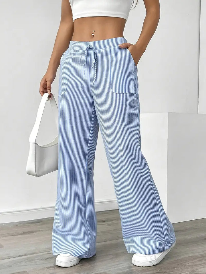 Alina™ | Elegant Striped Trousers with Pockets
