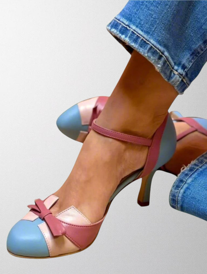 Olivia - Orthopaedic Heeled Sandals with Bow Detail