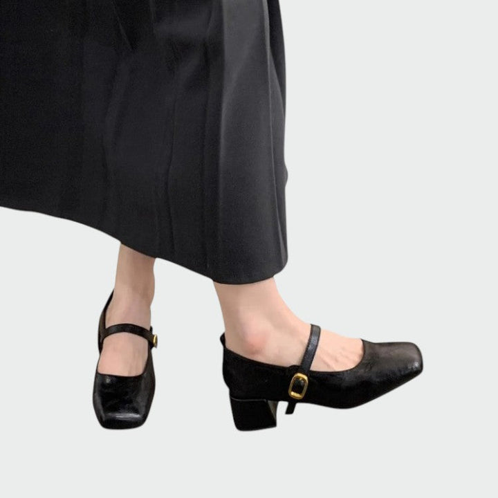 Olivia – Square Tip High Heeled Mary Jane Shoes