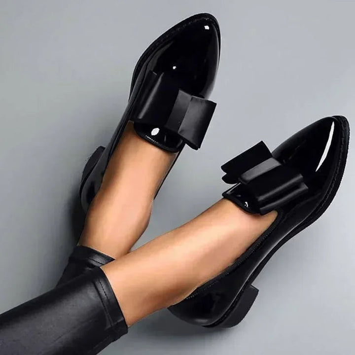 Versailles Patent Leather Bow Flats