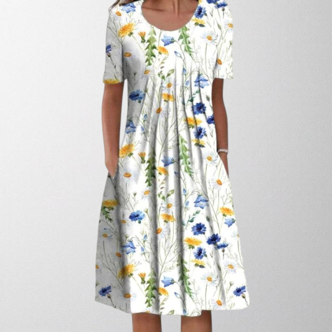 Olivia - Stylish and Casual Floral Dress with Pockets