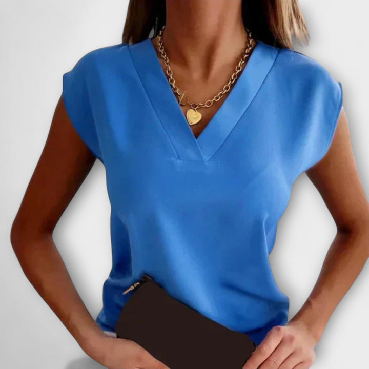 Seravine – Women’s V-Neck Summer Top with Loose Sleeves