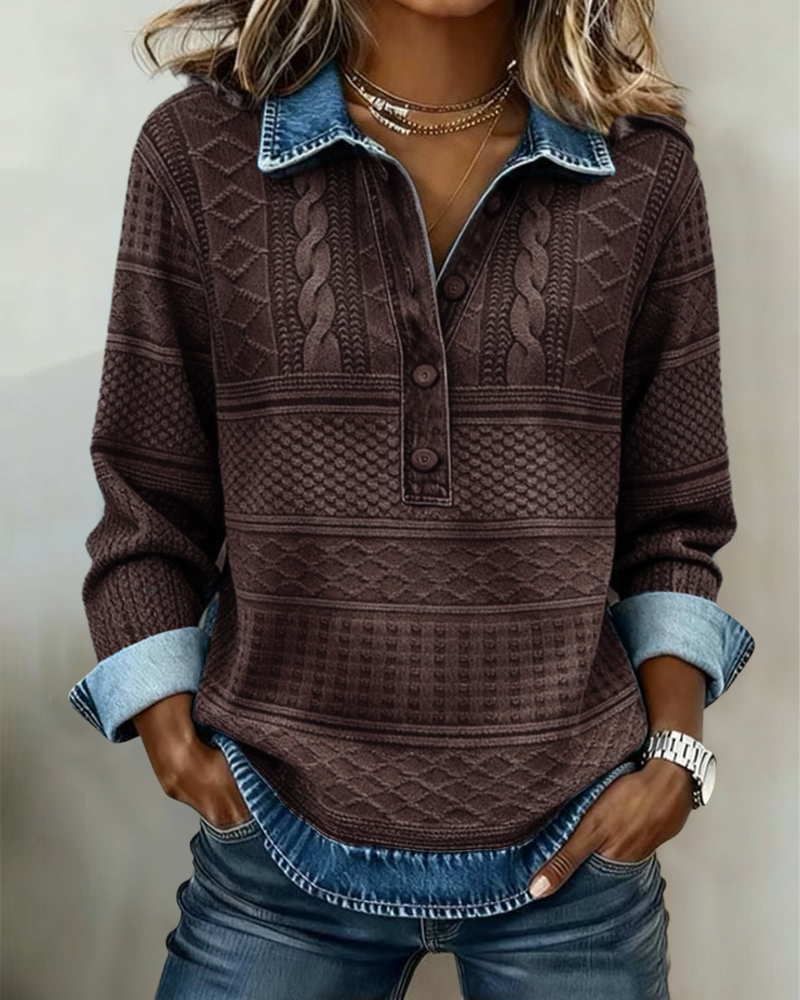 Margaret - Relaxed Half Button Jumper