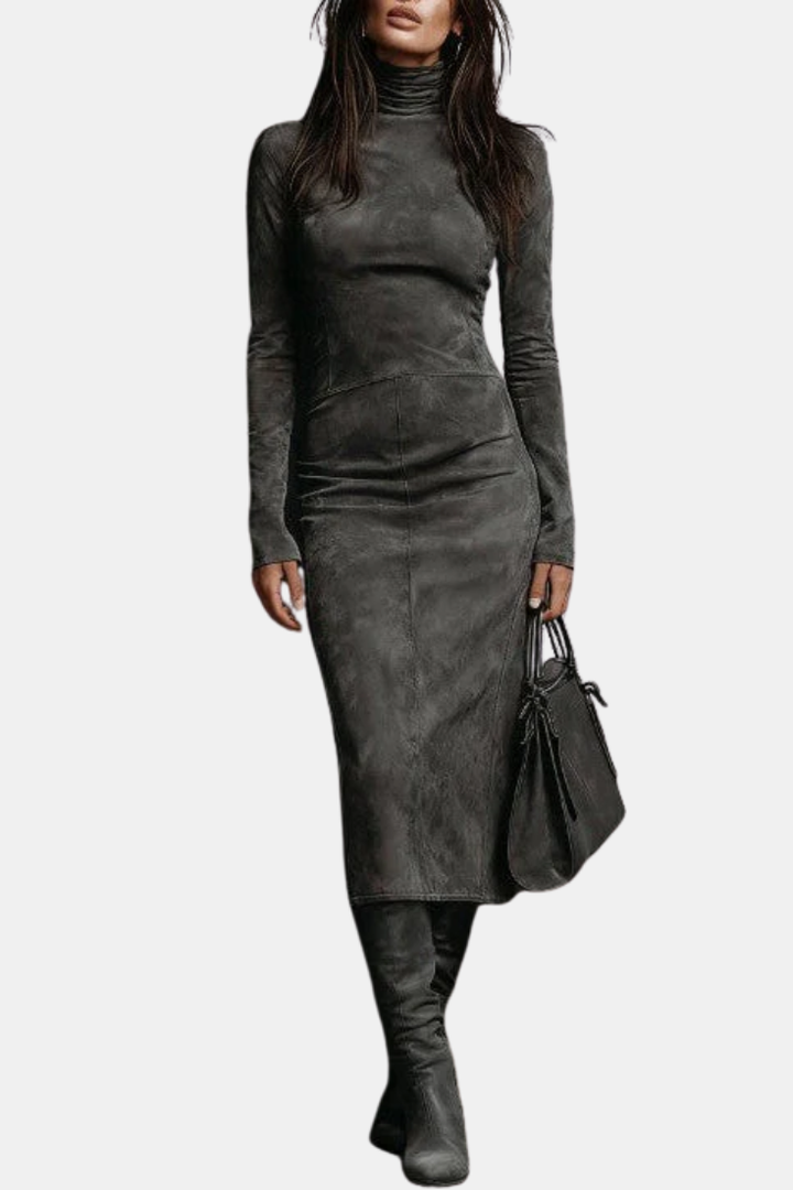 Emily - Suede Midi Dress