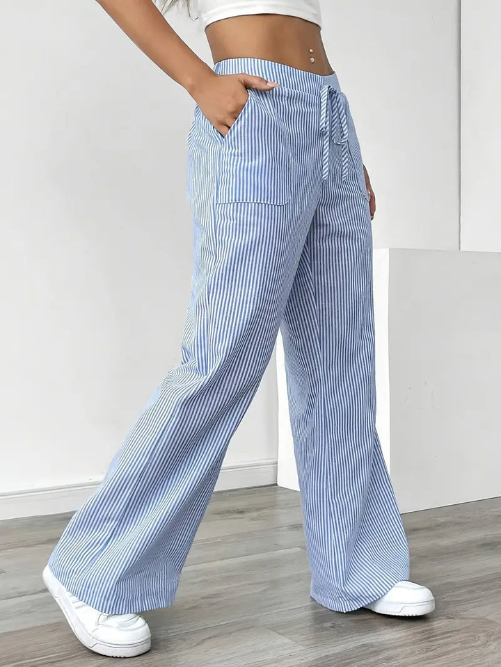 Alina™ | Elegant Striped Trousers with Pockets