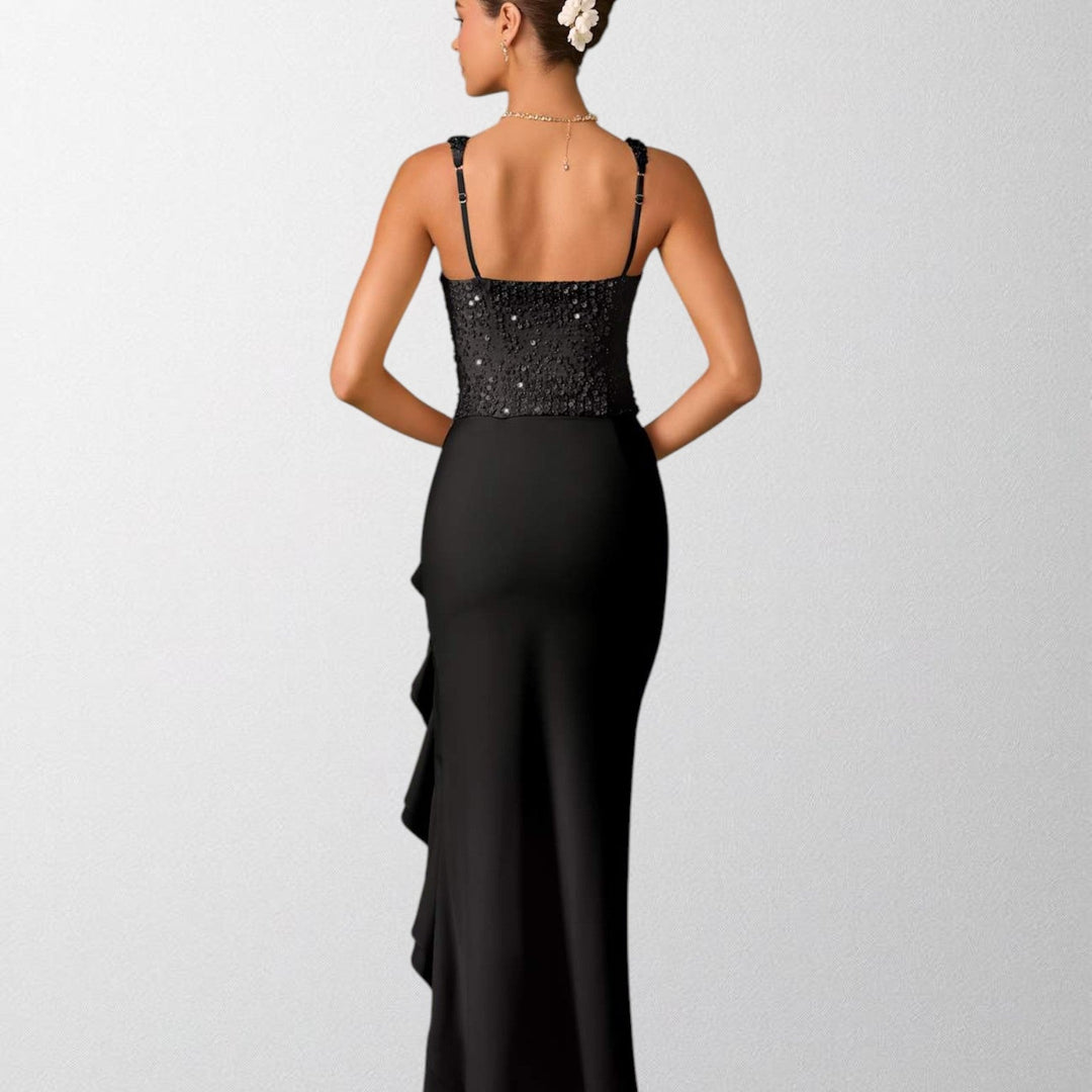 Olivia - Ruffled satin corset dress