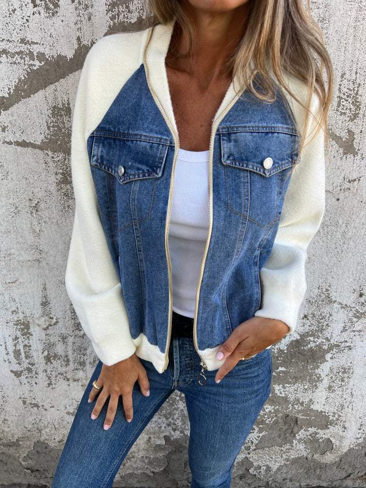 Emily - Stylish casual jacket with zip and V neck