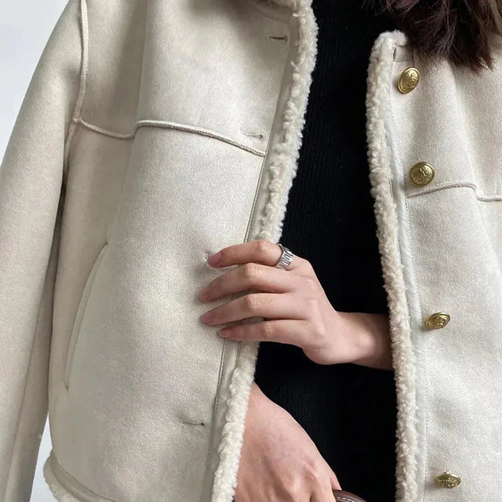 Isabella Shearling Button Jacket