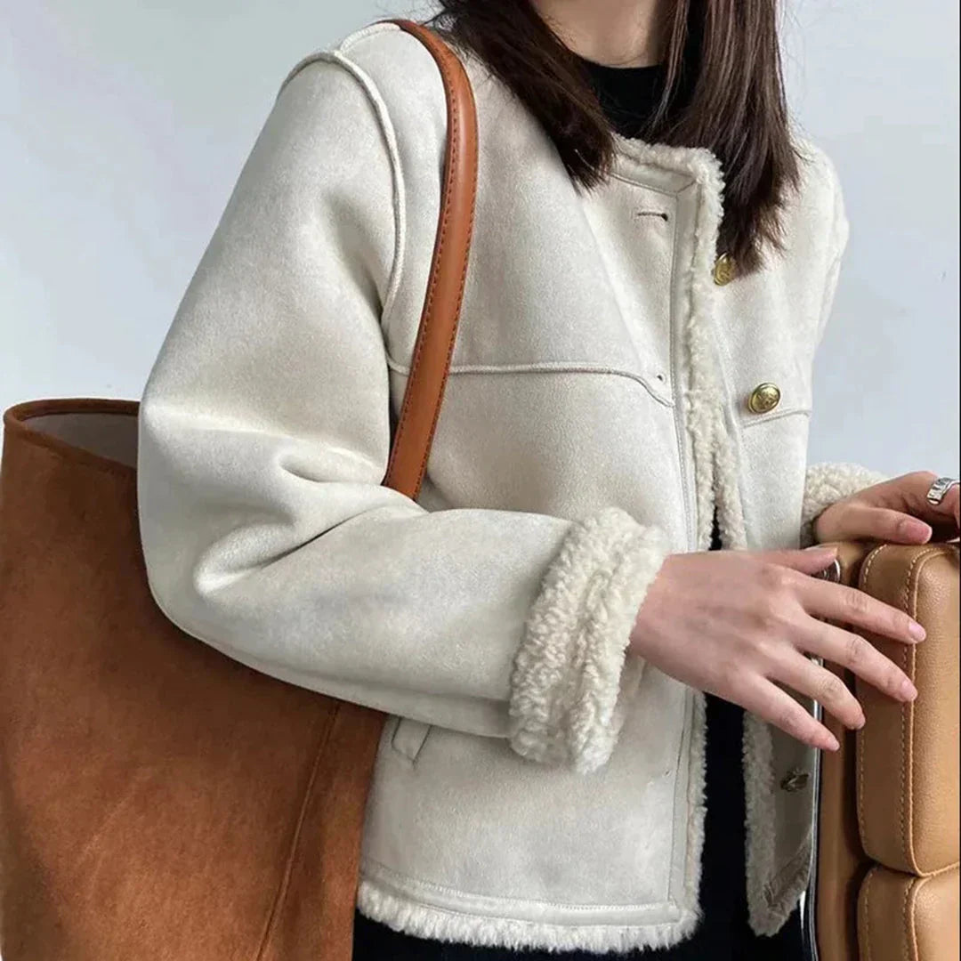 Isabella Shearling Button Jacket