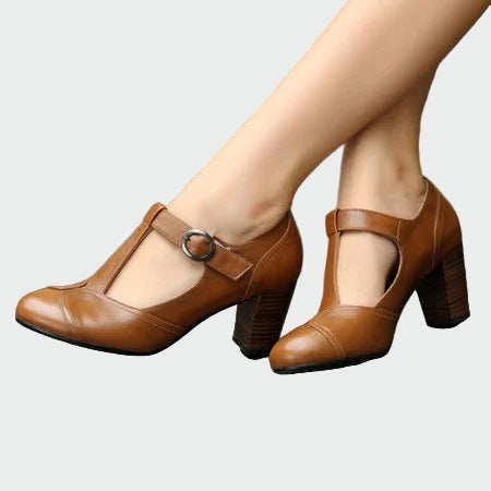 Rakele | Low T-strap Heels