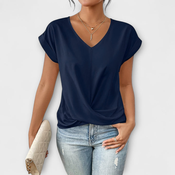Eloise - V-Neck Top with Knot Detail